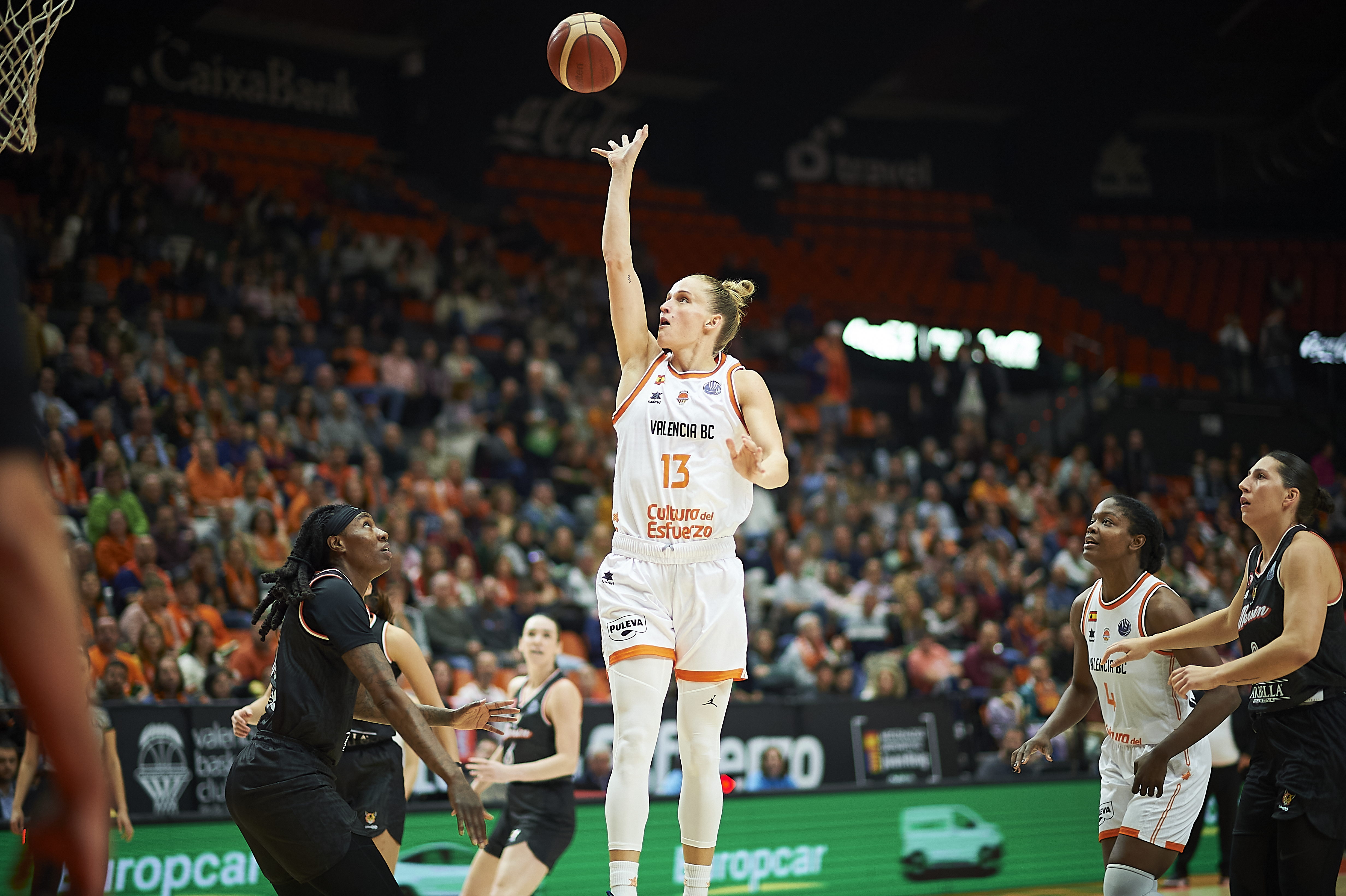 Leo Fiebich of Valencia basket seen in action during the...