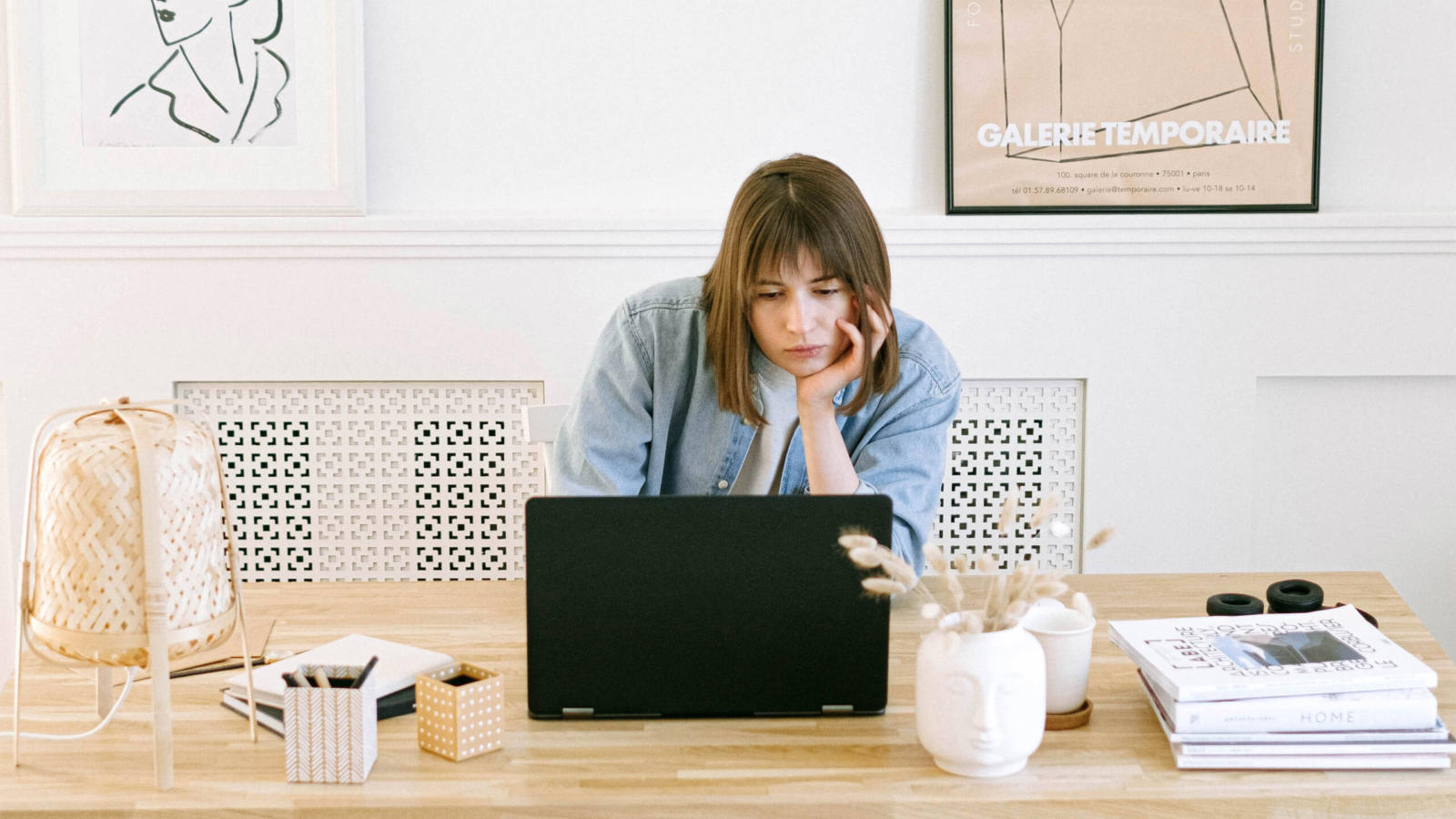 Woman working from home