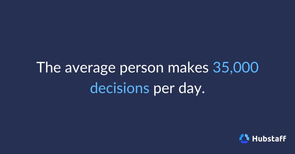 The average person makes 35,000 decisions per day.