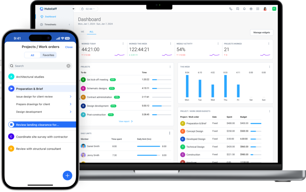 Hubstaff time tracking