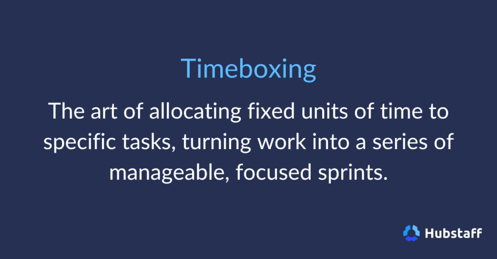 Timeboxing is the art of allocating fixed units of time to specific tasks, turning work into a series of manageable, focused sprints.