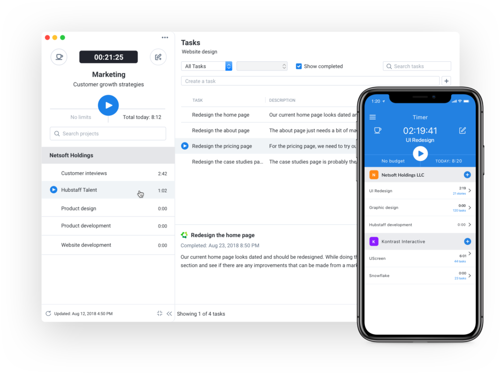 Hubstaff as a time and task management tool