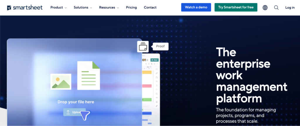 Smartsheet homepage