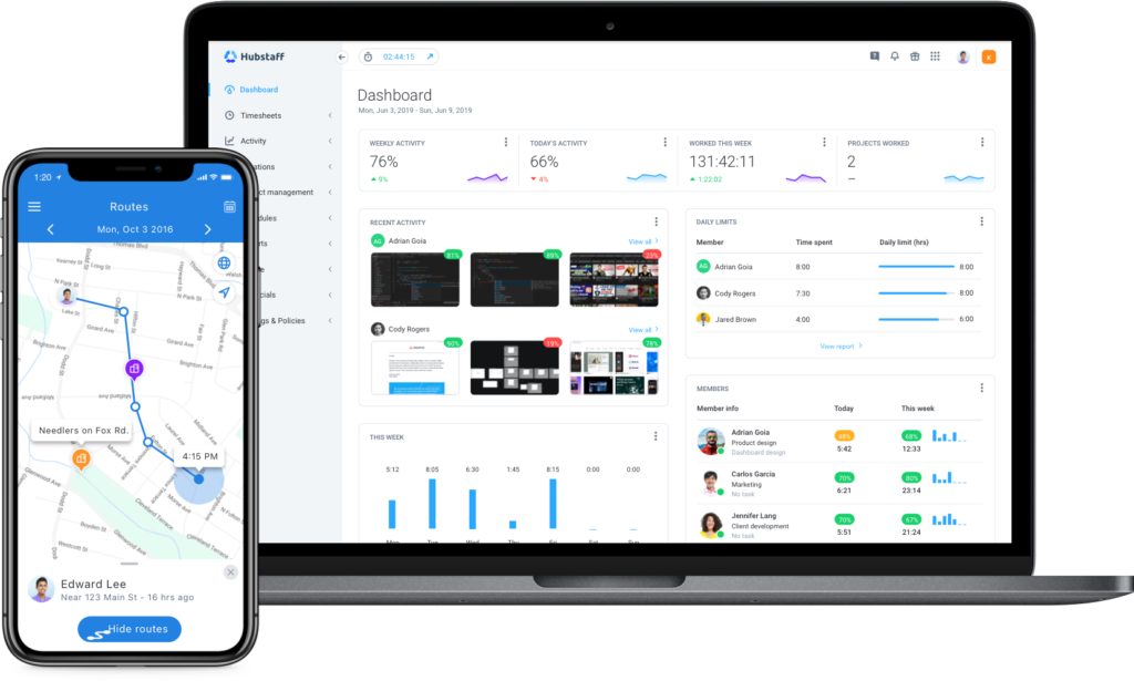 Hubstaff dashboard