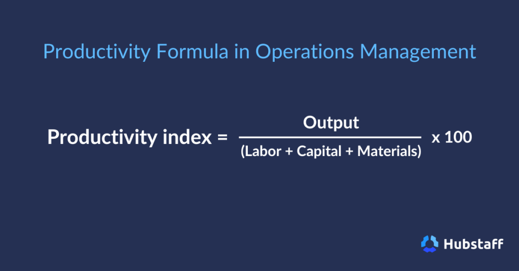 Multifactor productivity = Output / (Labor + Capital + Materials)